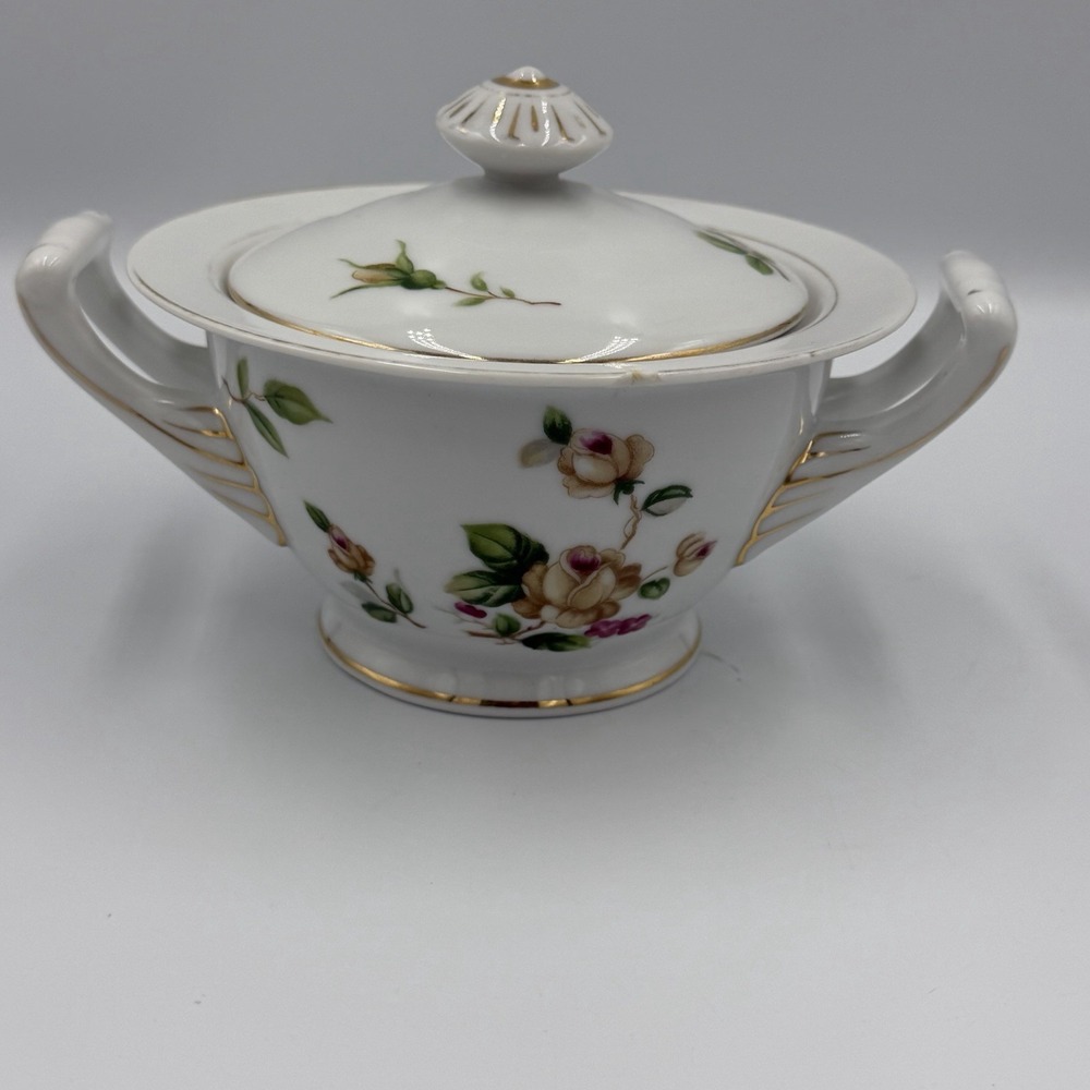 Vintage Lynmore Golden Rose Fine China Japan Lidded Sugar Bowl Porcelain - Picture 4 of 9